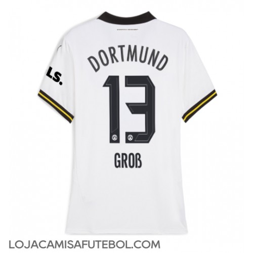 Camisa de Futebol Borussia Dortmund Pascal Gross #13 Equipamento Alternativo Mulheres 2024-25 Manga Curta